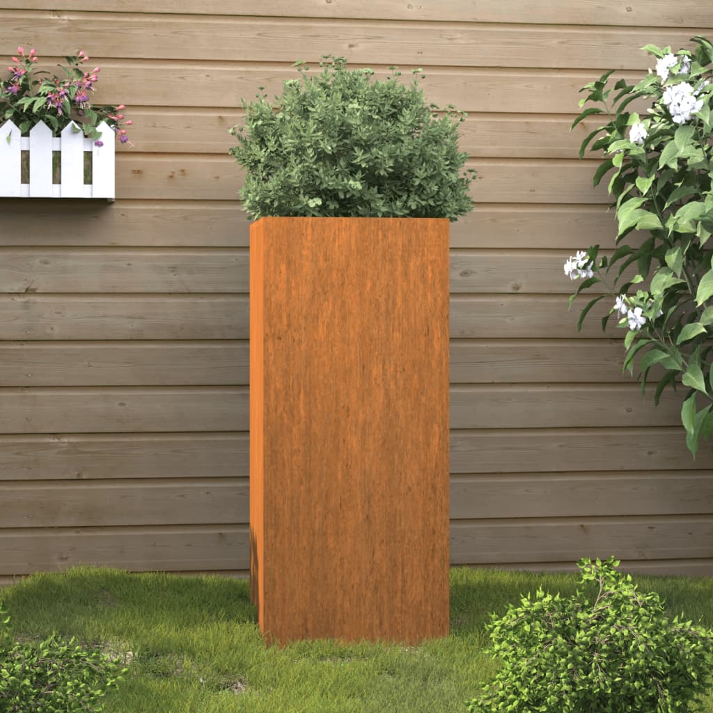 Vaso/floreira 32x29x75 cm aço corten