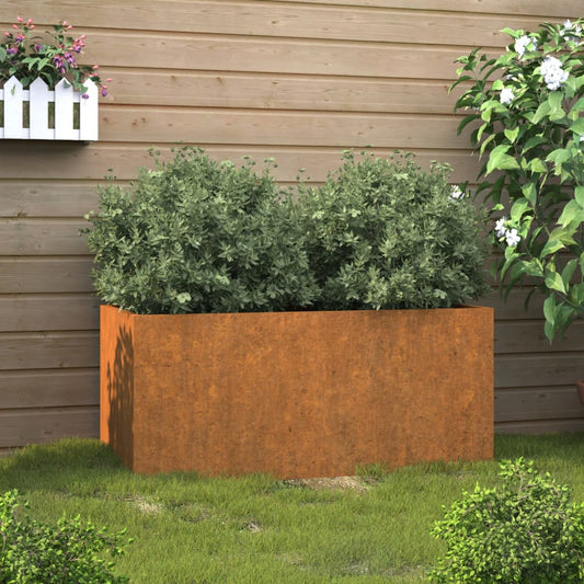 Vaso/floreira 62x30x29 cm aço corten