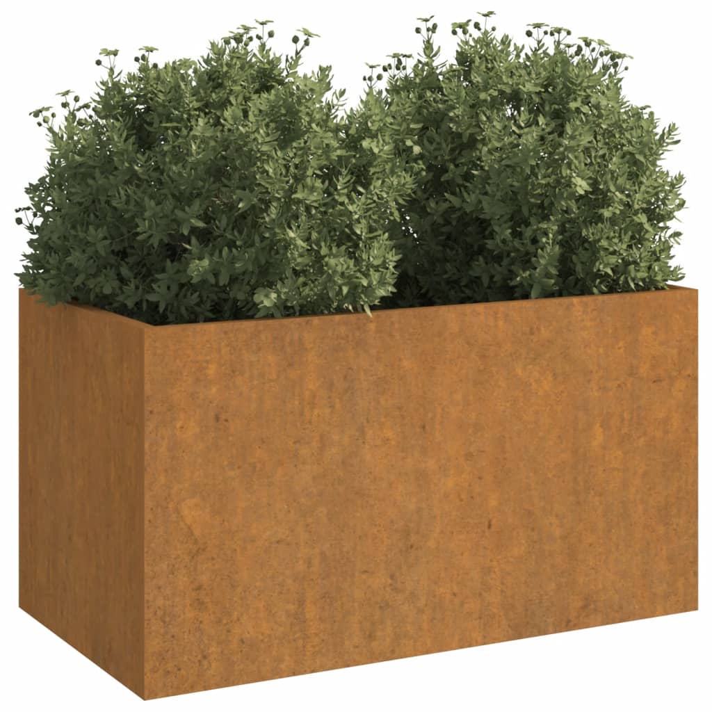 Vaso/floreira 62x40x39 cm aço corten