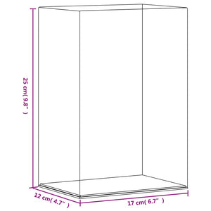 Caixa de exposição 17x12x25 cm acrílico transparente