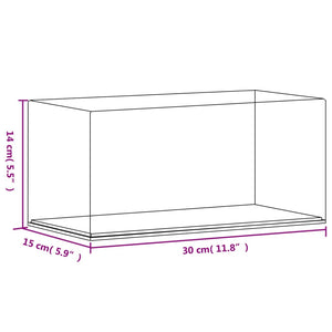 Caixa de exposição 30x15x14 cm acrílico transparente