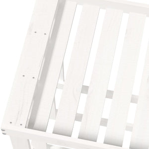 Suporte de lenha p/ exterior 108x52x74 cm pinho maciço branco