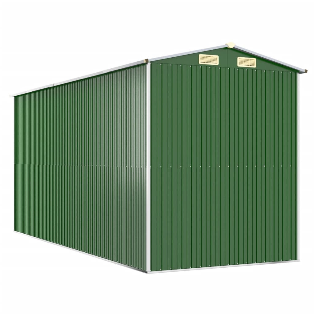 Abrigo de jardim 192x440x223 cm aço galvanizado verde