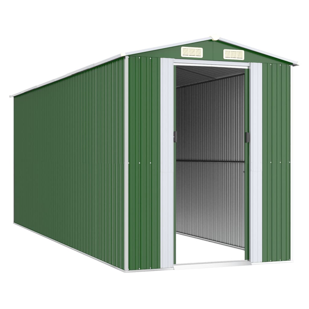 Abrigo de jardim 192x523x223 cm aço galvanizado verde