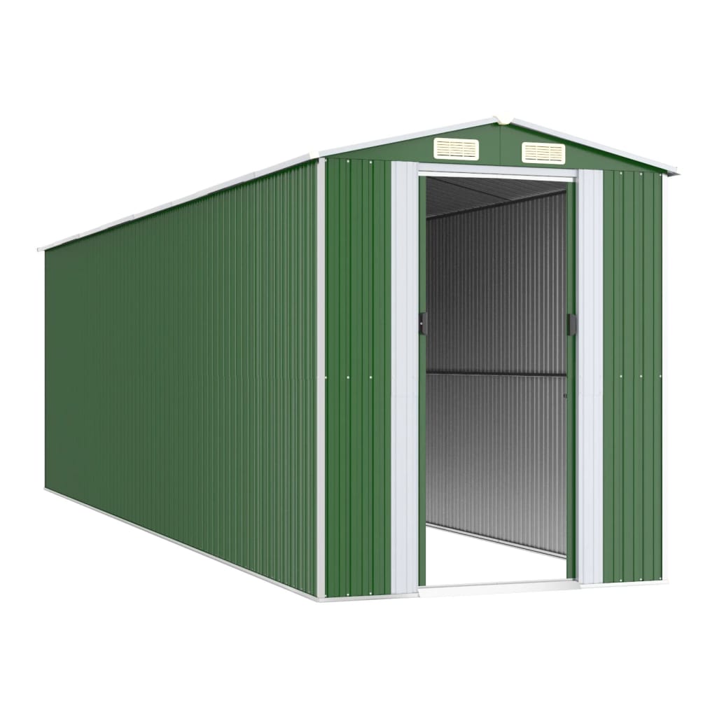 Abrigo de jardim 192x689x223 cm aço galvanizado verde