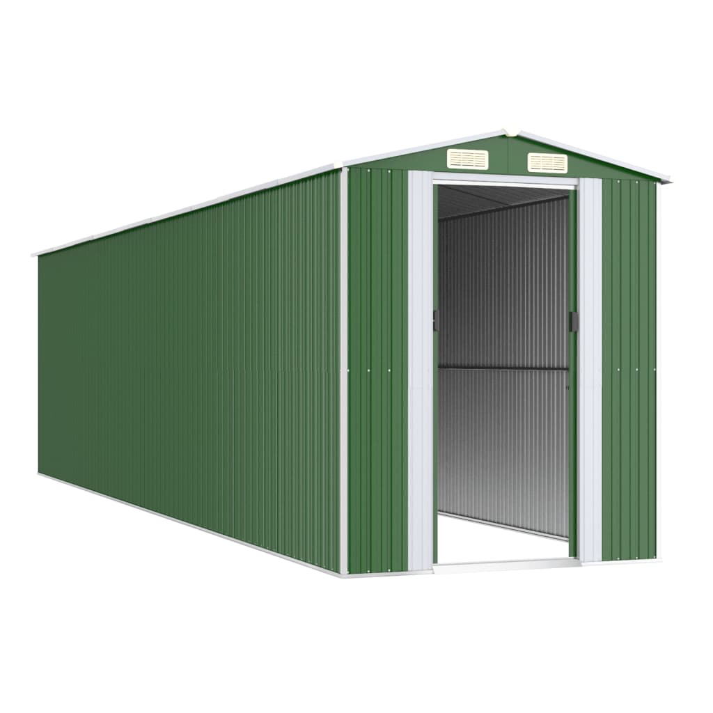 Abrigo de jardim 192x772x223 cm aço galvanizado verde