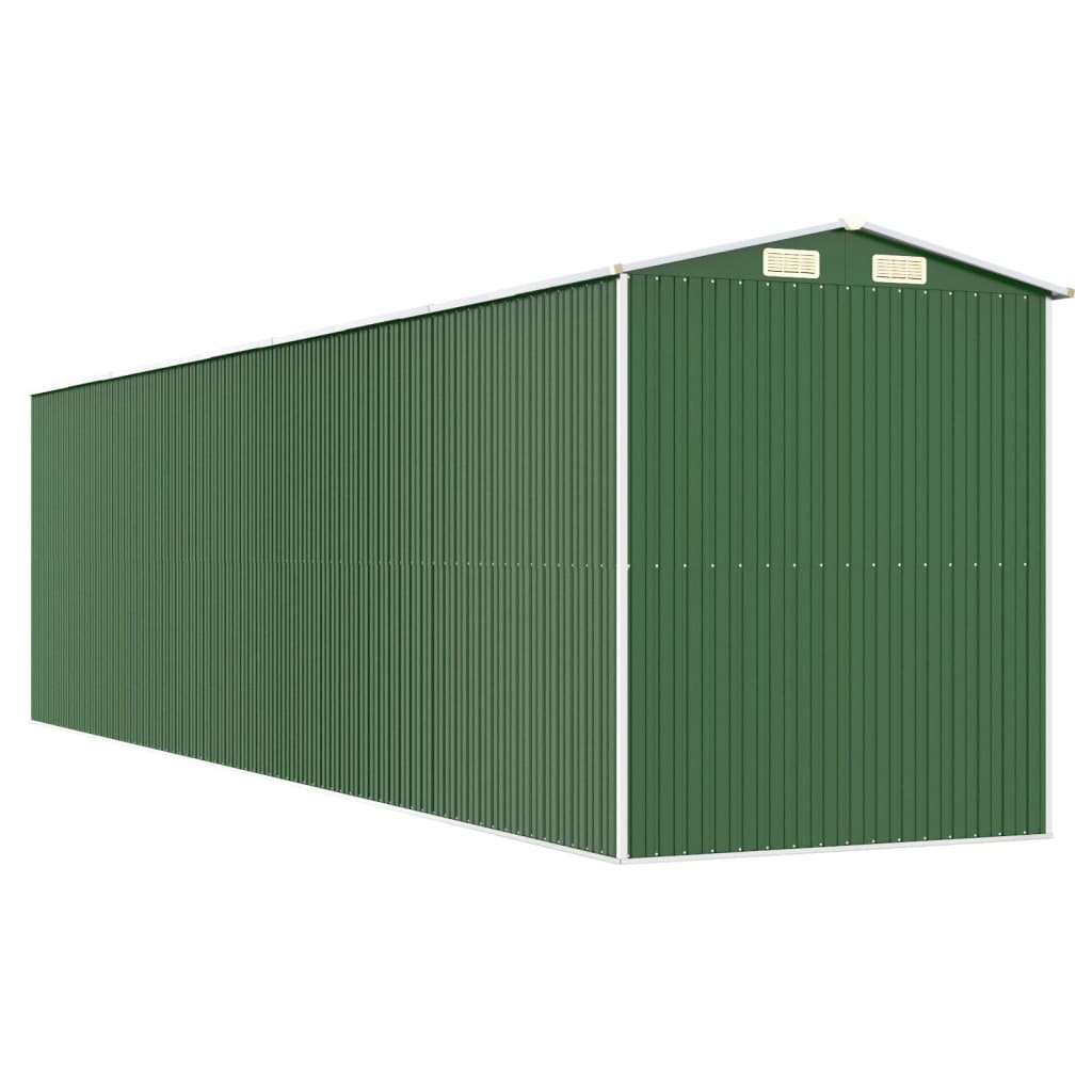 Abrigo de jardim 192x772x223 cm aço galvanizado verde