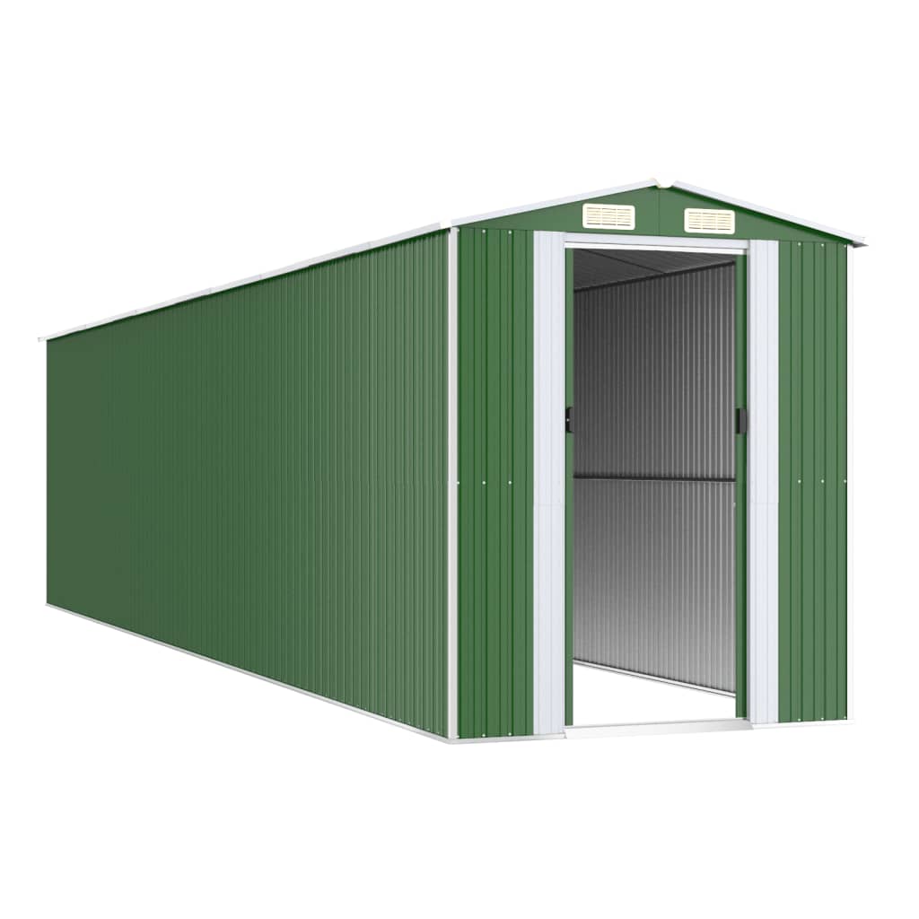 Abrigo de jardim 192x855x223 cm aço galvanizado verde