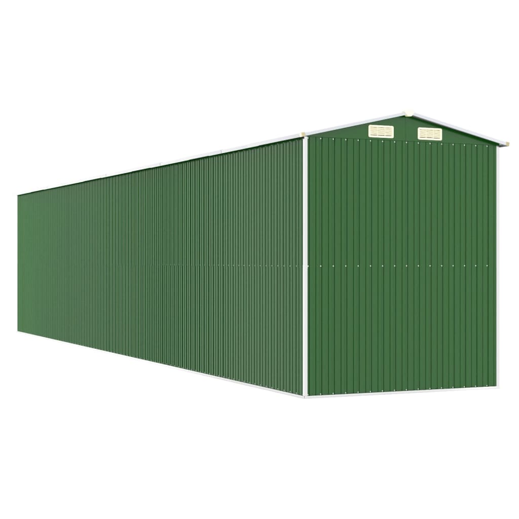 Abrigo de jardim 192x938x223 cm aço galvanizado verde