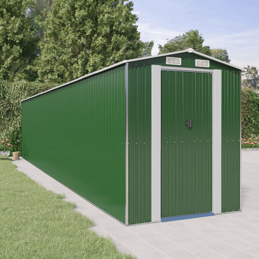 Abrigo de jardim 192x938x223 cm aço galvanizado verde