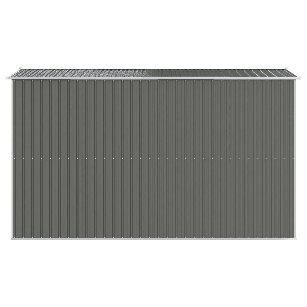 Abrigo de jardim 192x357x223 cm aço galvanizado cinzento-claro