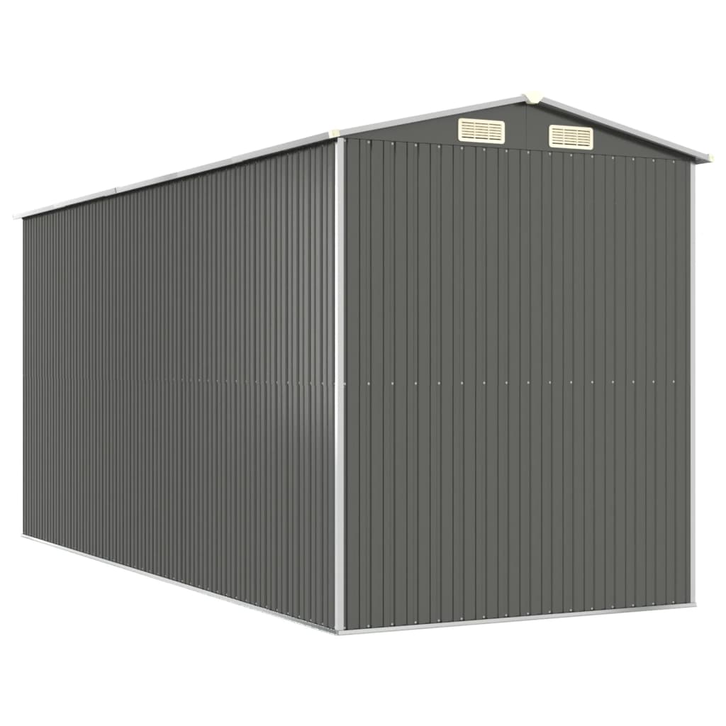 Abrigo de jardim 192x440x223 cm aço galvanizado cinzento-claro