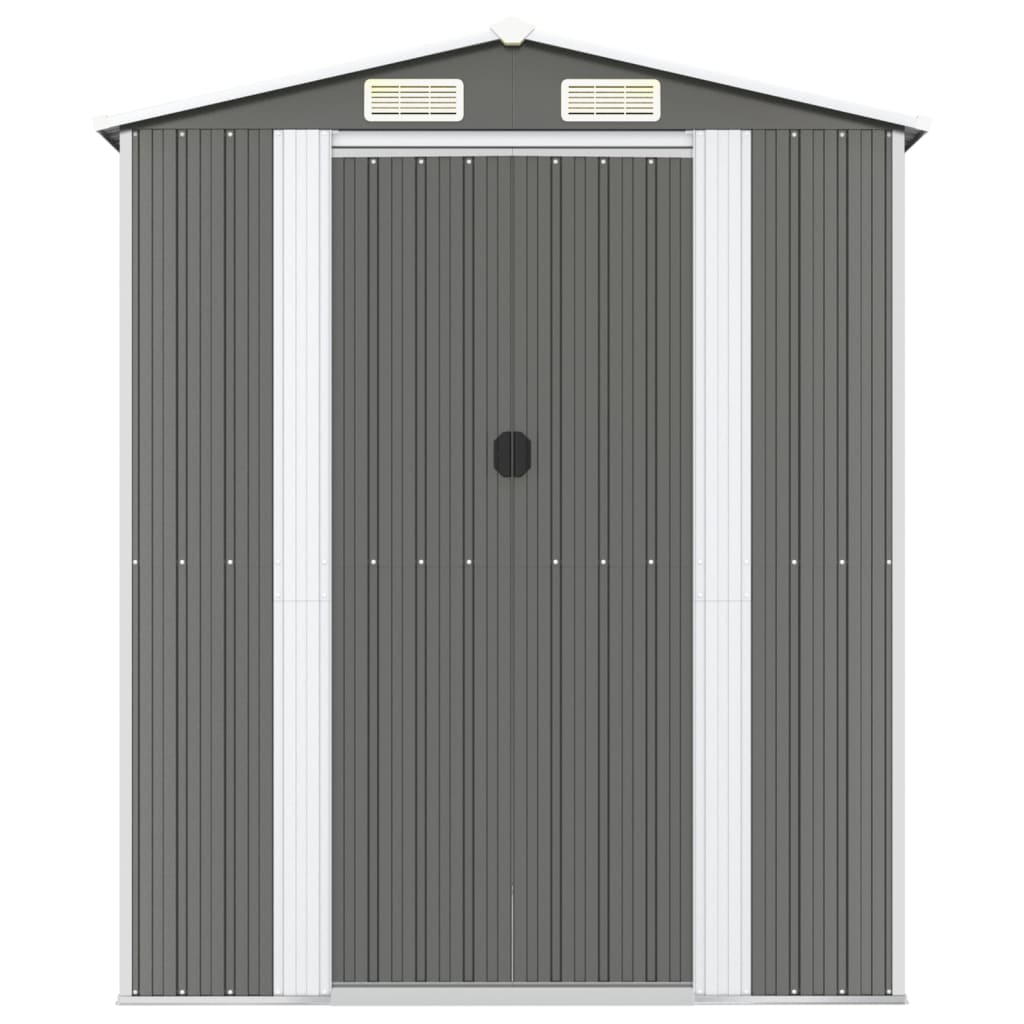 Abrigo de jardim 192x523x223 cm aço galvanizado cinzento-claro