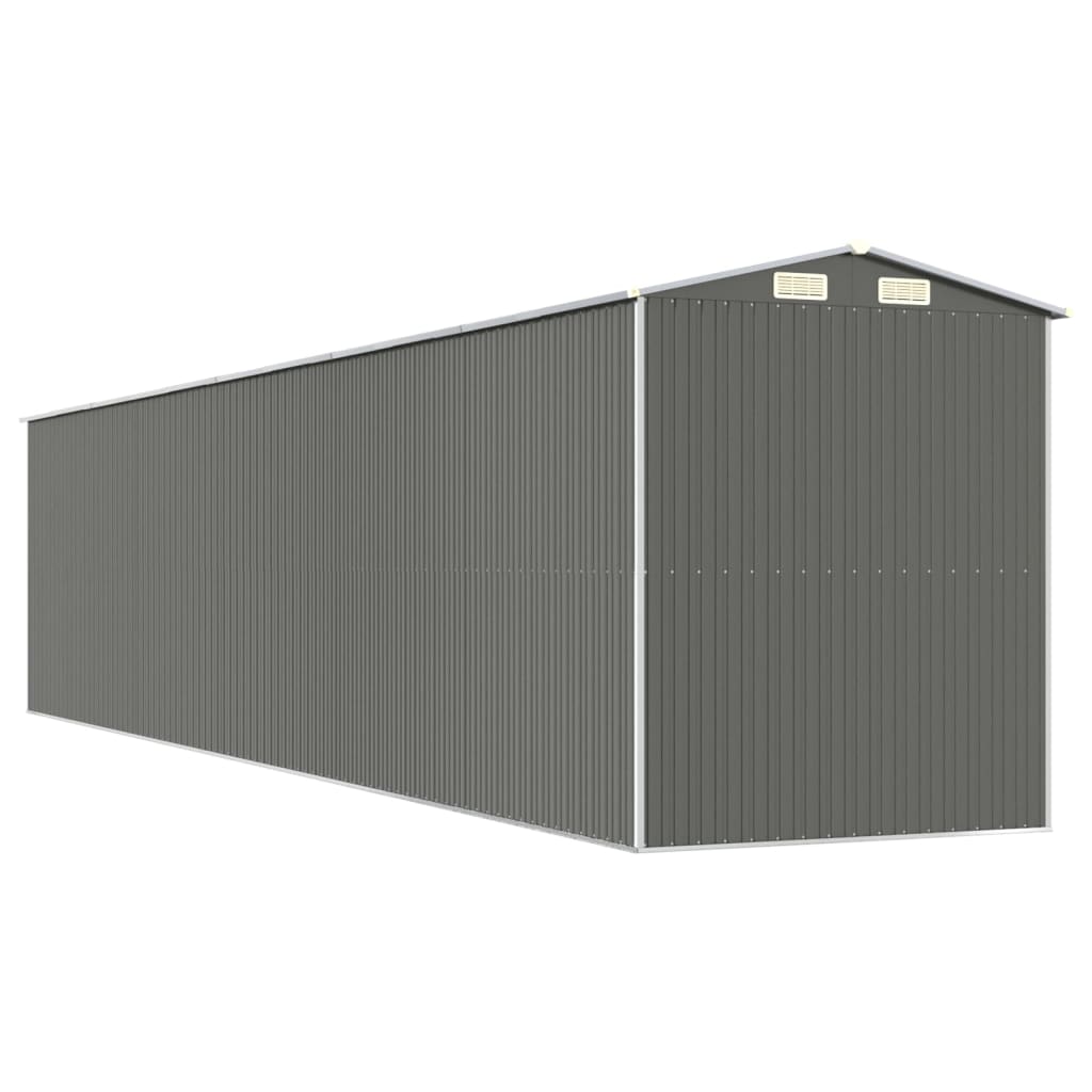 Abrigo de jardim 192x938x223 cm aço galvanizado cinzento-claro