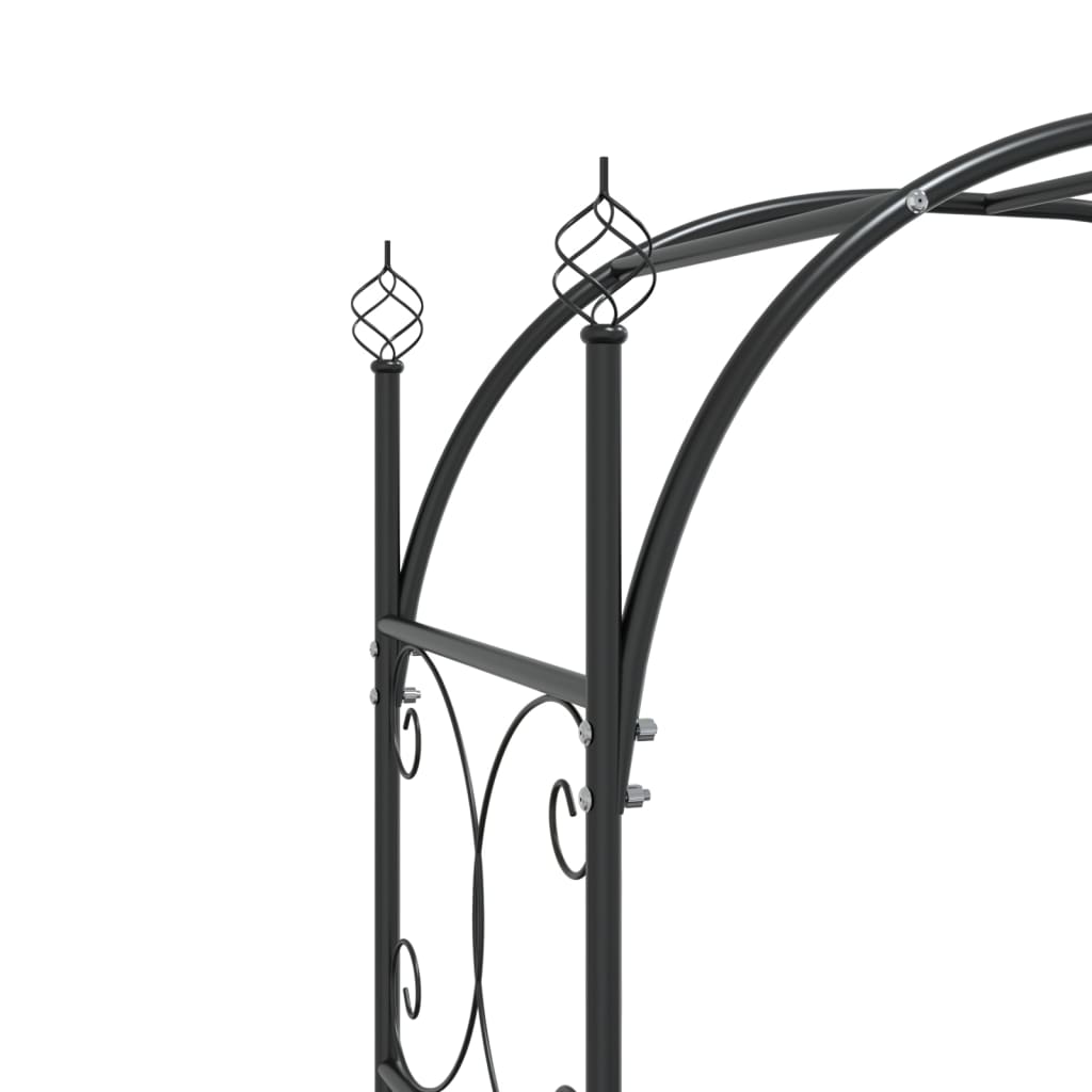 Arco de jardim c/ portão 108x45x235 cm aço preto