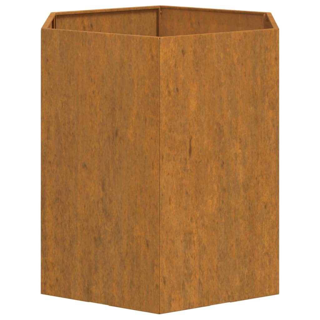 Vaso/floreira 40x40x45 cm aço corten cor enferrujado