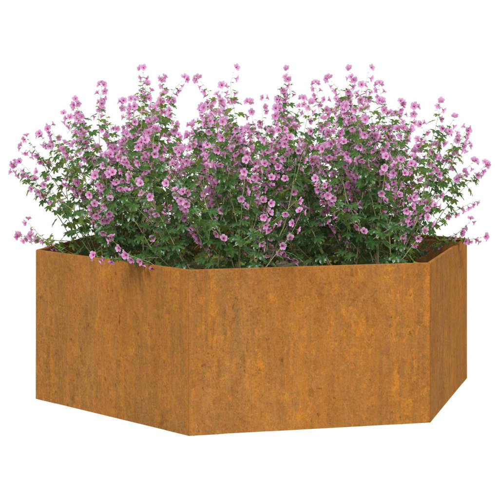 Vaso/floreira 138x120x45 cm aço corten cor enferrujado