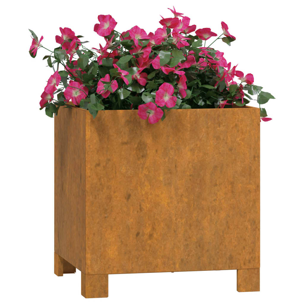 Vaso/floreira com pernas 32x30x33 cm aço corten cor enferrujado