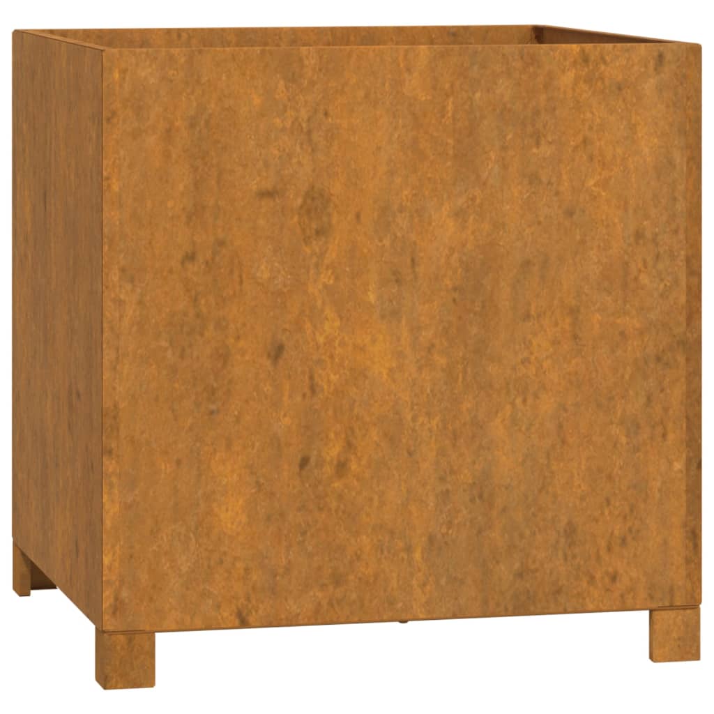 Vaso/floreira c/ pernas 2 pcs 49x47x50cm aço corten enferrujado