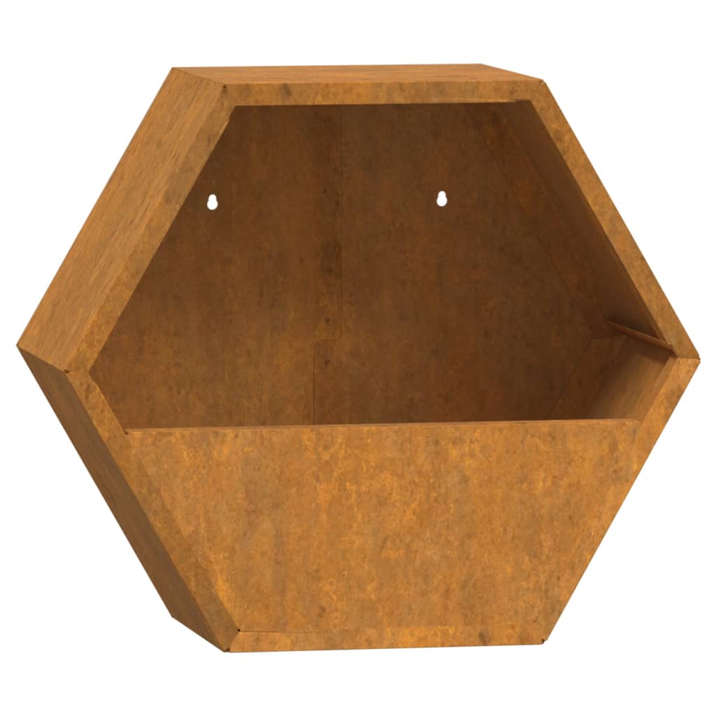 Vasos/floreiras de parede 2 pcs aço corten cor enferrujado