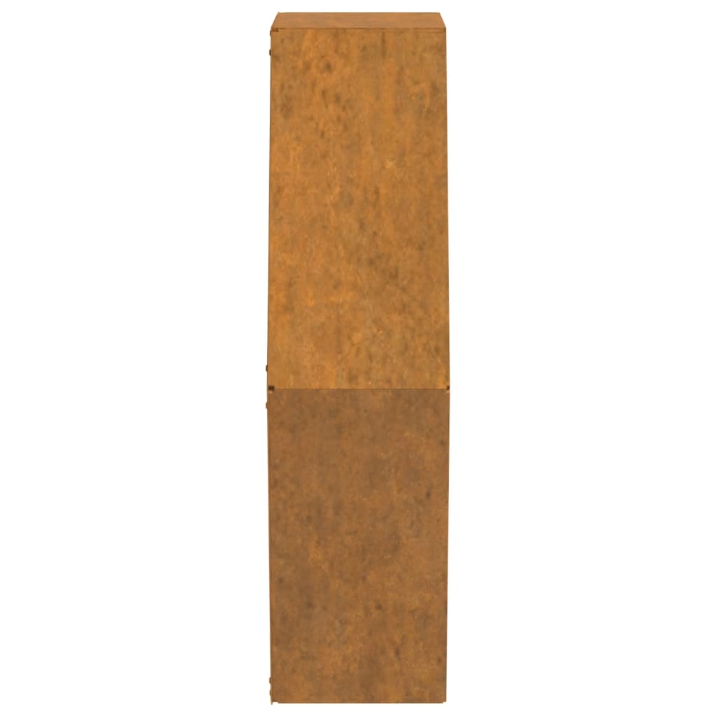 Vasos/floreiras de parede 2 pcs aço corten cor enferrujado