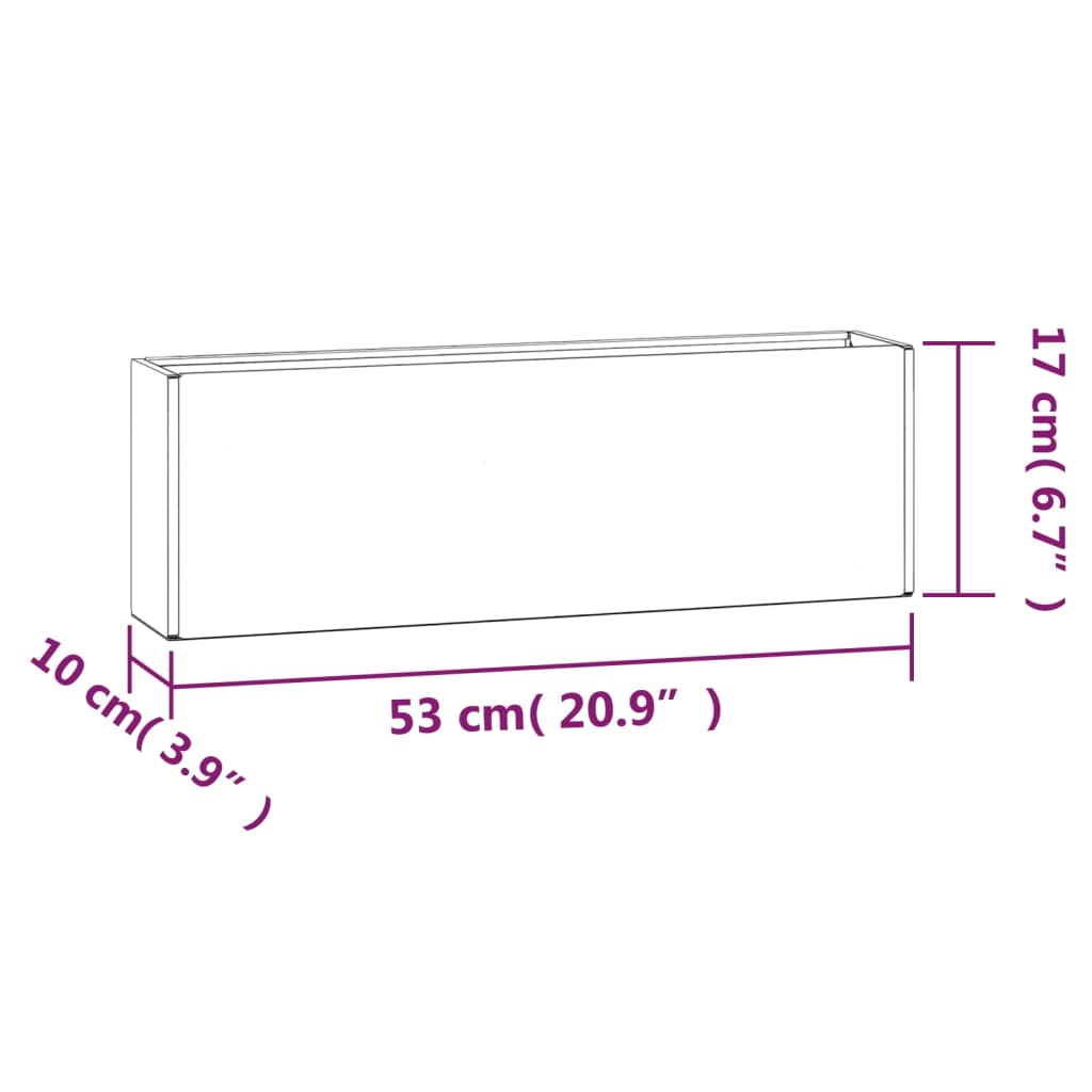 Vasos/floreiras de parede 2 pcs aço corten cor enferrujado