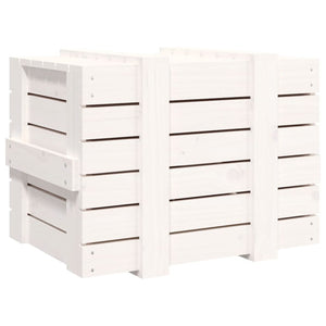 Caixa de arrumação 58x40,5x42 madeira de pinho maciça branco