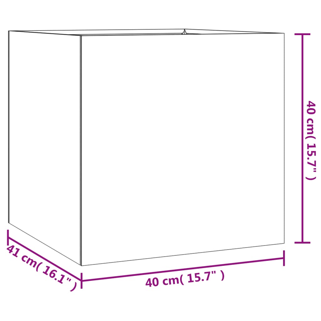 Vaso/floreira 40x41x40 cm aço corten