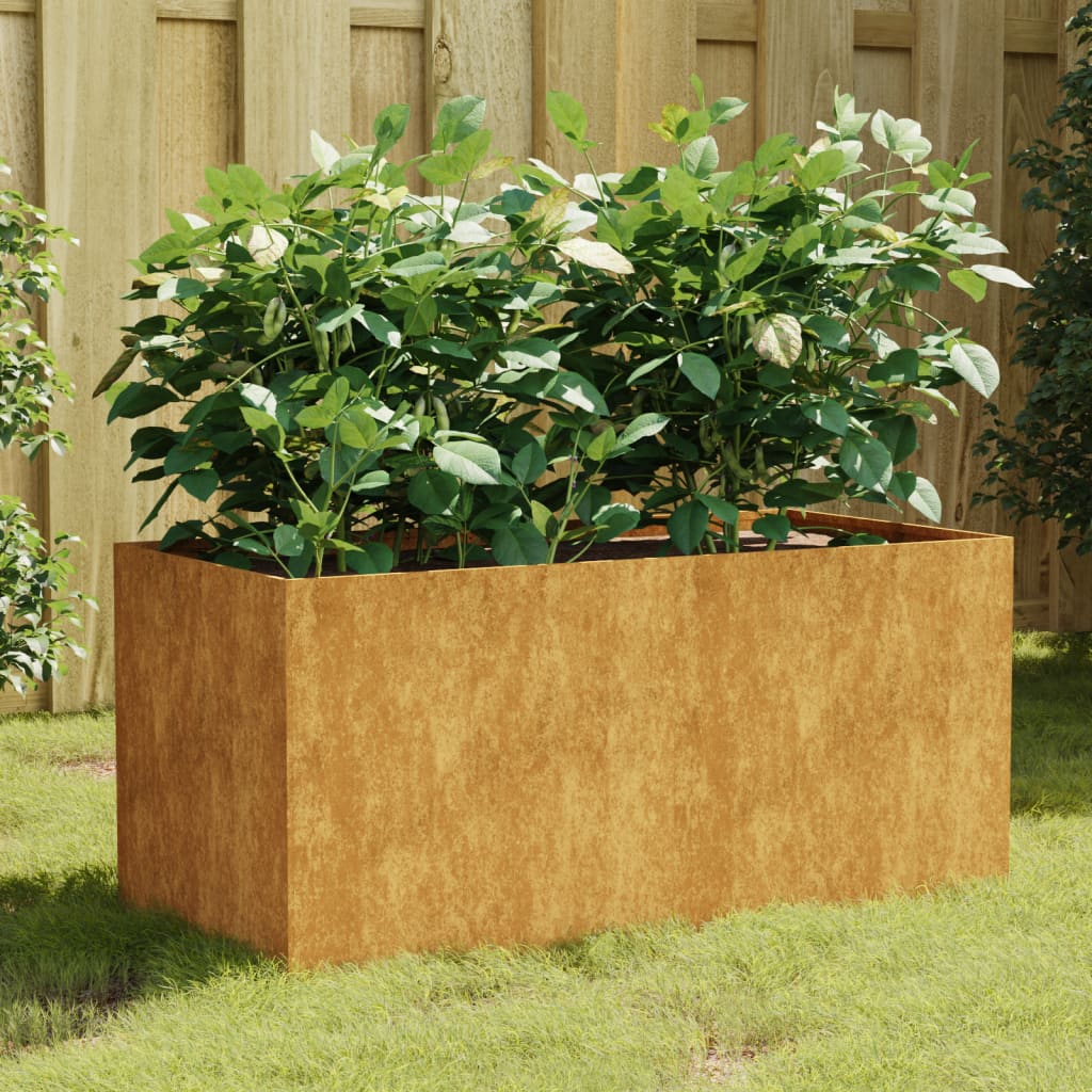 Vaso/floreira 80x40x40 cm aço corten