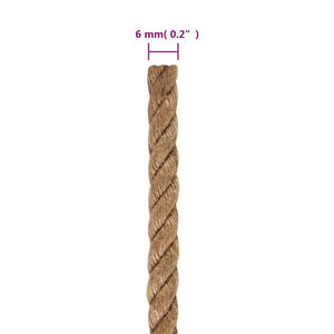 Corda de juta com 250 m de comprimento e 6 mm de espessura