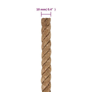 Corda de juta com 50 m de comprimento e 10 mm de espessura