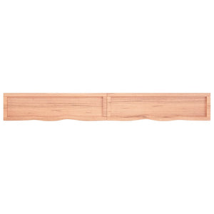 Bancada p/ WC 220x30x(2-6) cm madeira maciça tratada castanho