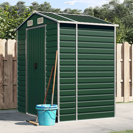 Abrigo de jardim 191x130x198 cm aço galvanizado verde