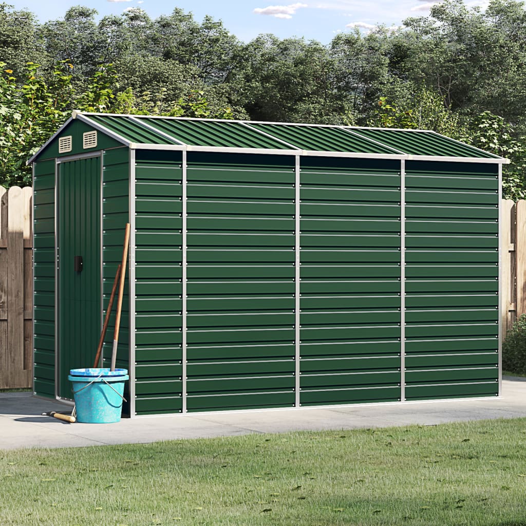 Abrigo de jardim 191x300x198 cm aço galvanizado verde