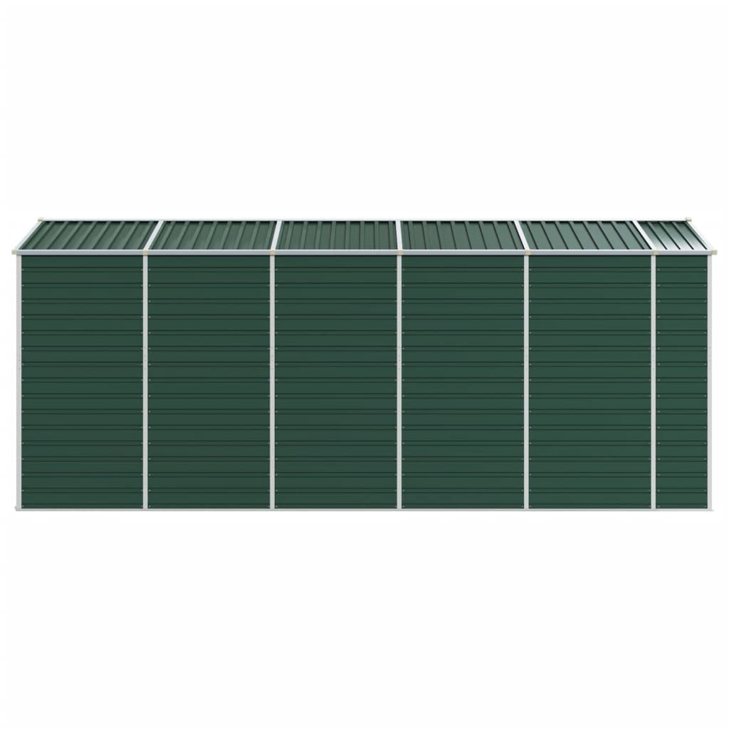 Abrigo de jardim 191x470x198 cm aço galvanizado verde