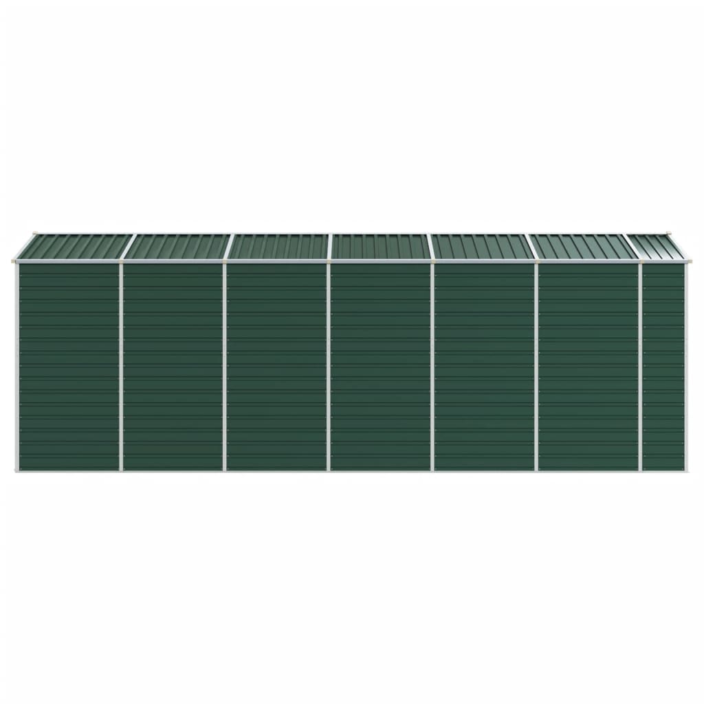 Abrigo de jardim 191x555x198 cm aço galvanizado verde