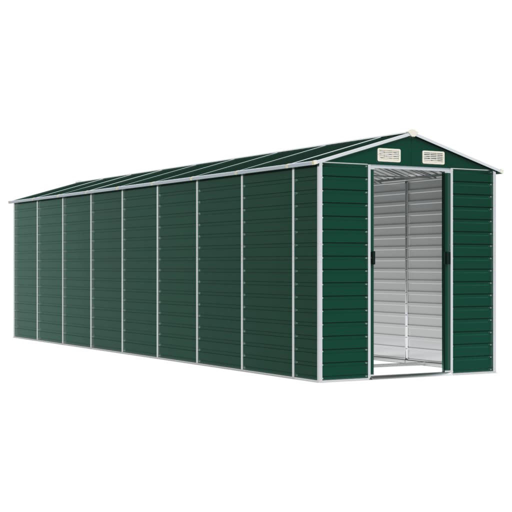 Abrigo de jardim 191x725x198 cm aço galvanizado verde