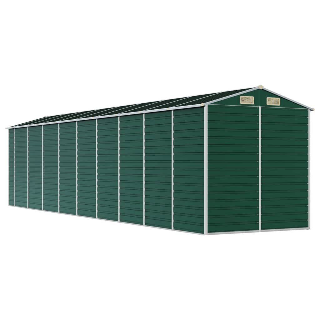 Abrigo de jardim 191x810x198 cm aço galvanizado verde