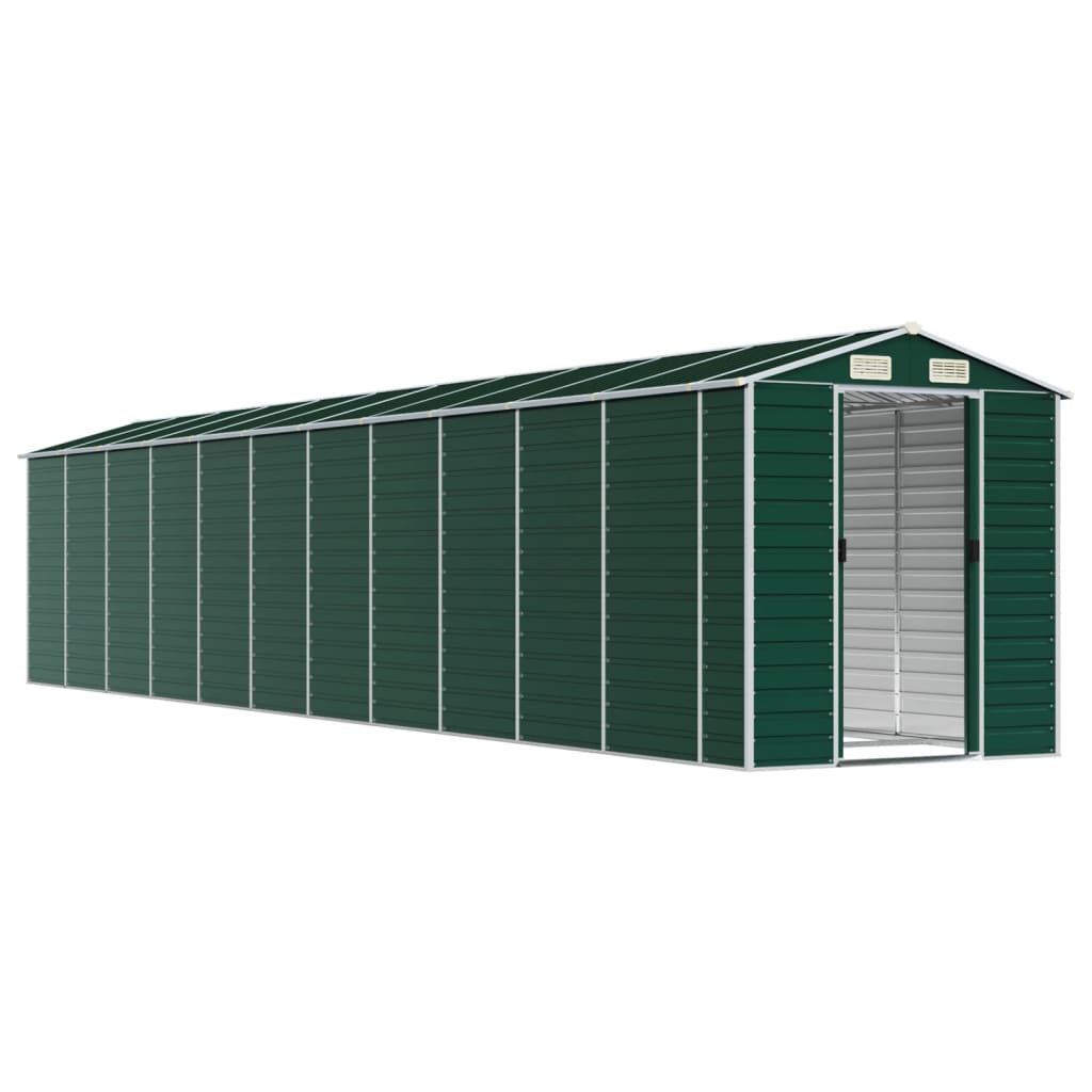 Abrigo de jardim 191x980x198 cm aço galvanizado verde