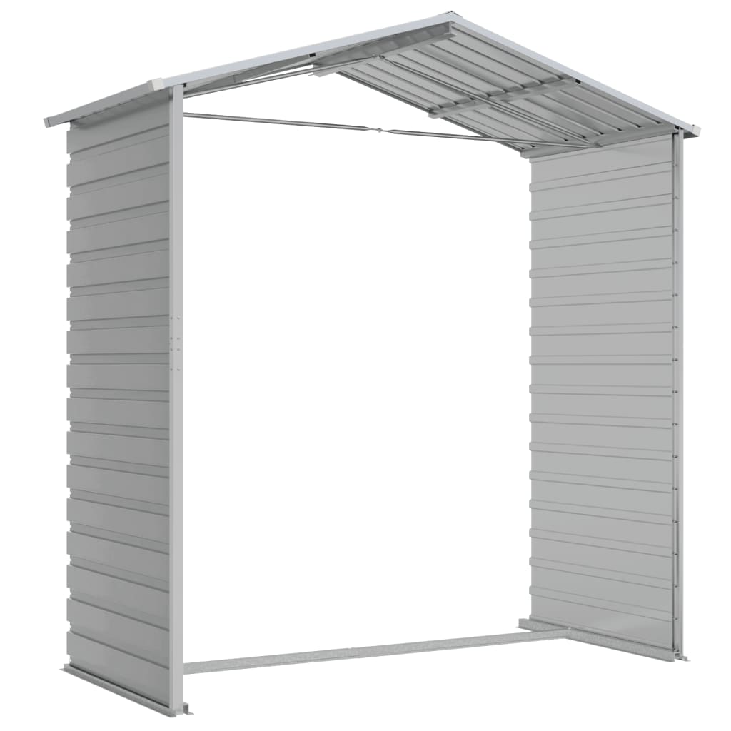 Abrigo de jardim 191x130x198 cm aço galvanizado cinzento-claro