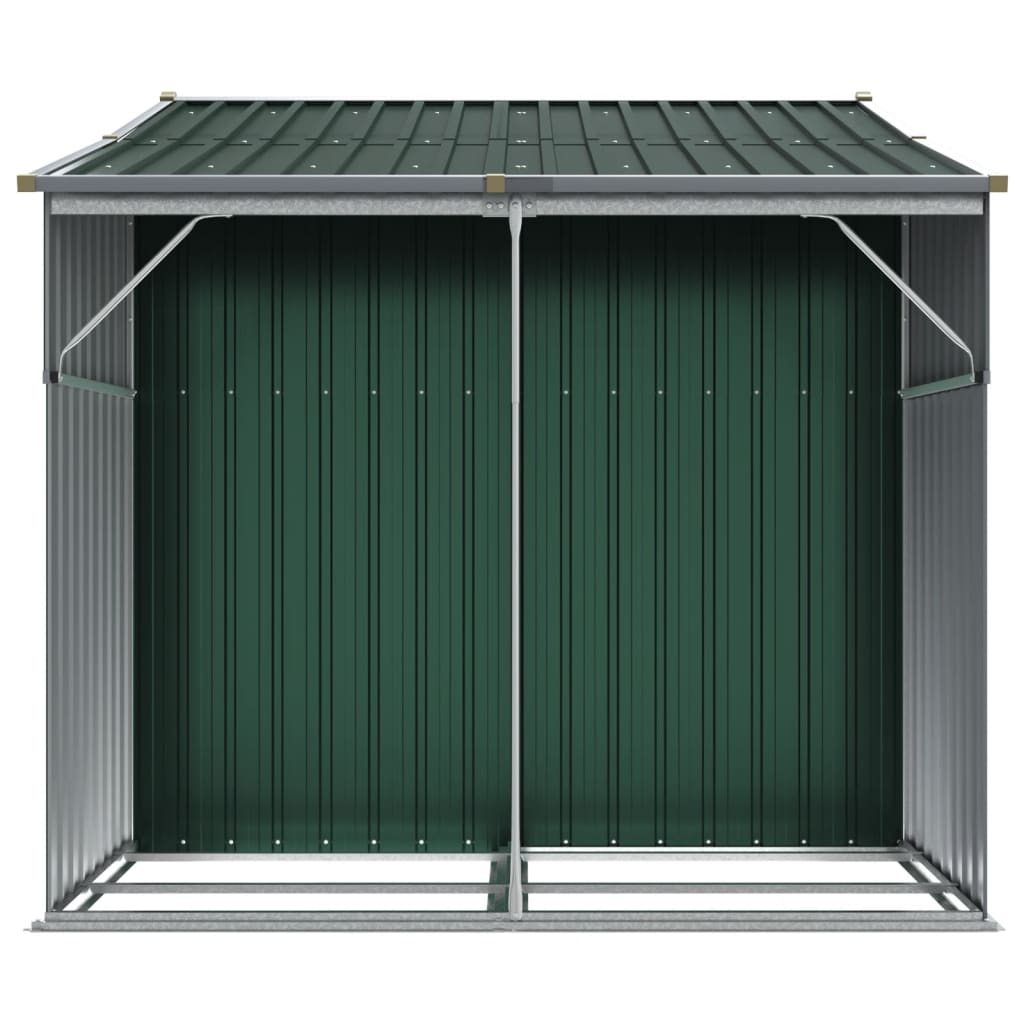 Abrigo de jardim 277x192,5x179 cm aço galvanizado verde