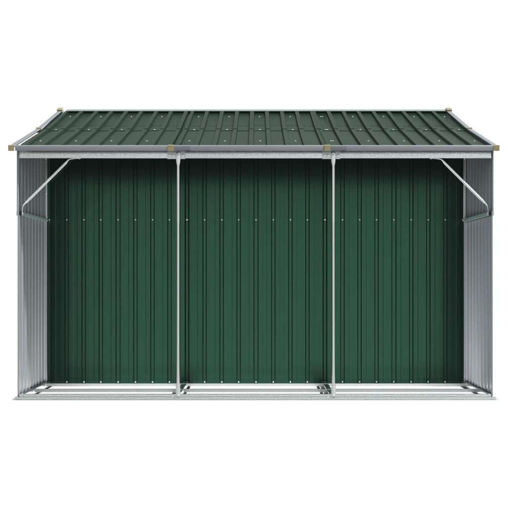 Abrigo de jardim 277x279x179 cm aço galvanizado verde