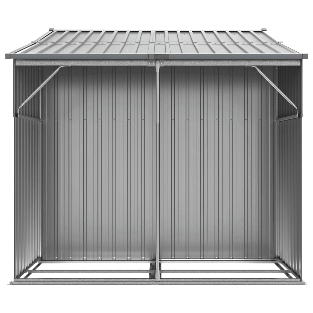 Abrigo de jardim 277x192,5x179 cm aço galvanizado cinzento