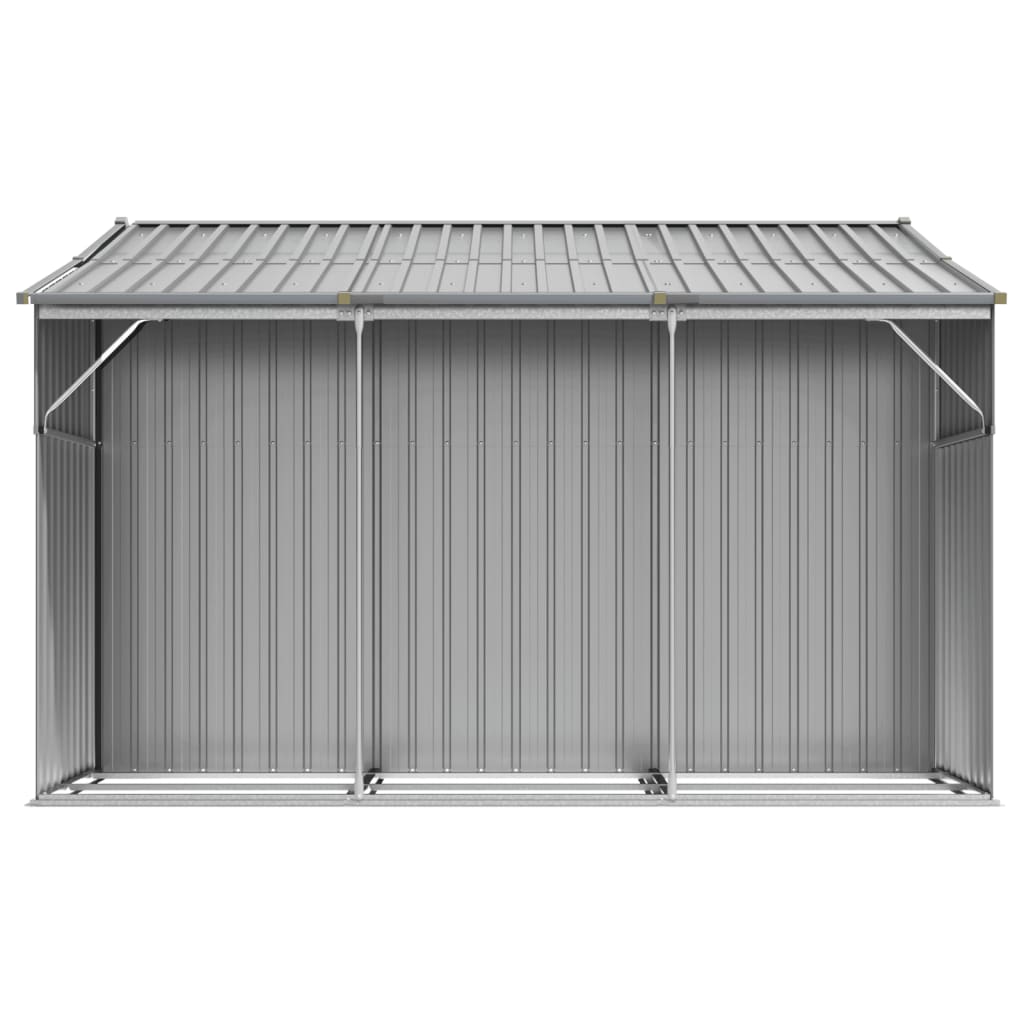 Abrigo de jardim 277x279x179 cm aço galvanizado cinzento