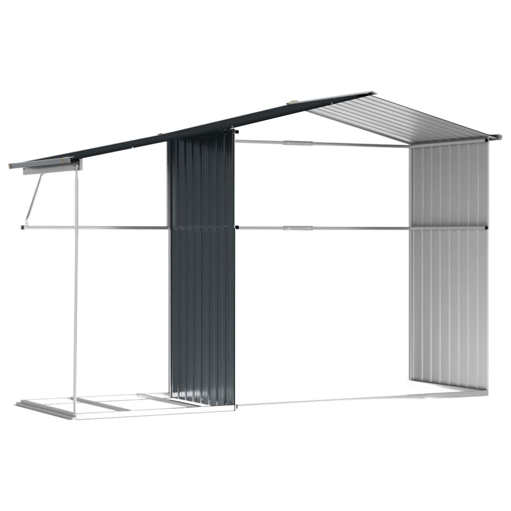 Abrigo de jardim 277x192,5x179 cm aço galvanizado antracite