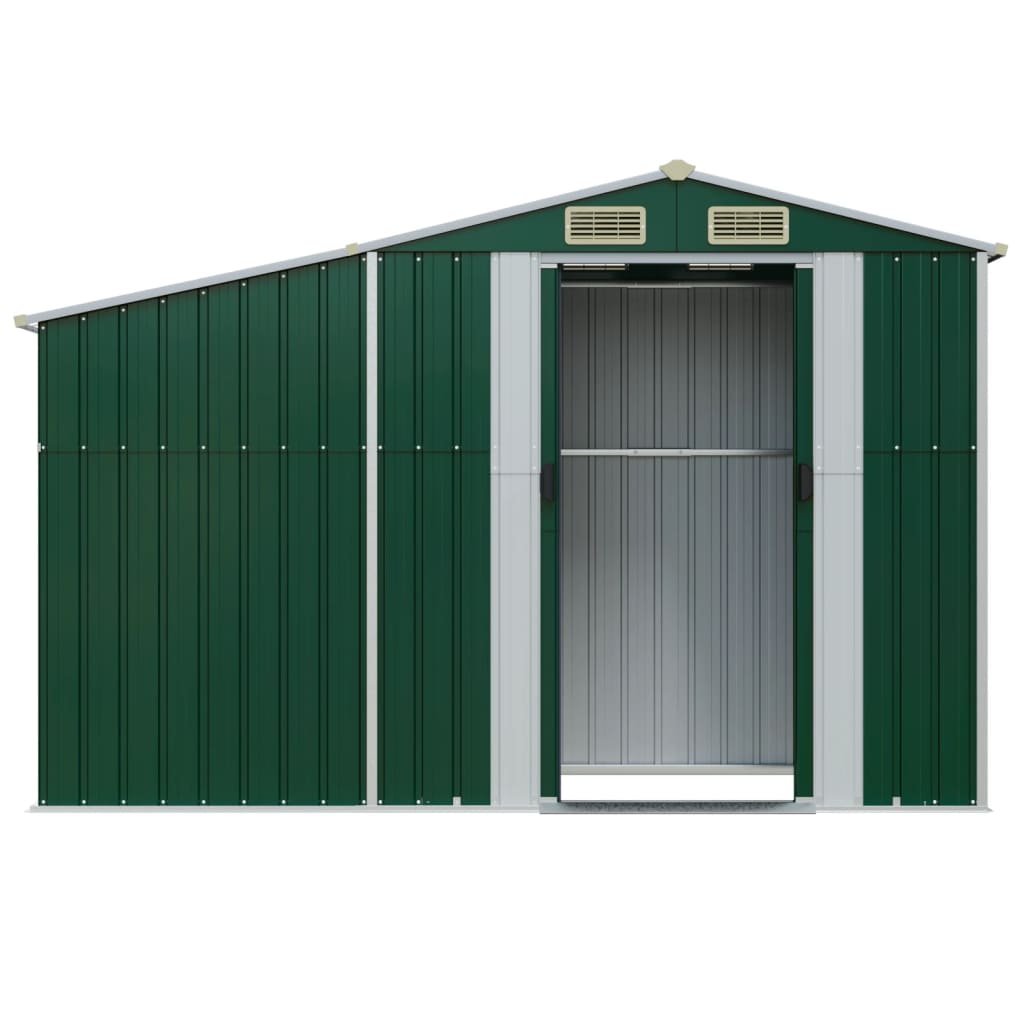 Abrigo de jardim 277x93x179 cm aço galvanizado verde