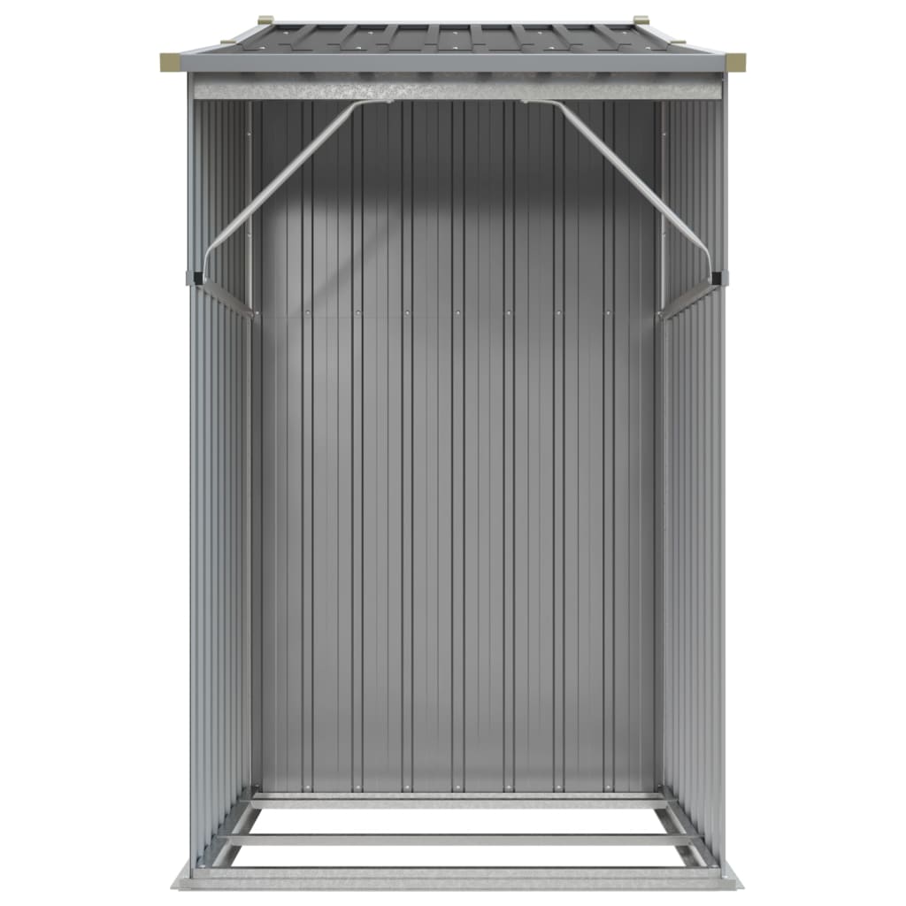 Abrigo de jardim 277x93x179 cm aço galvanizado cinzento