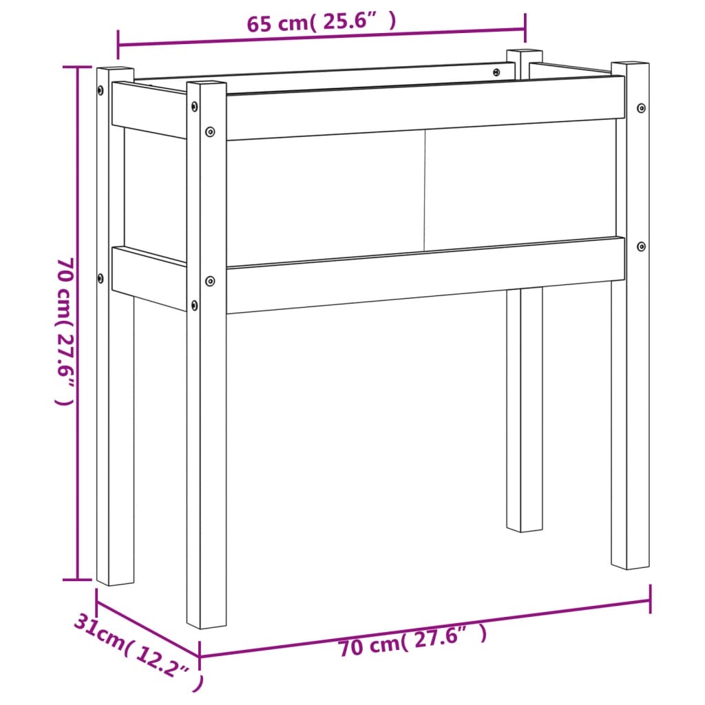 Vasos/floreiras de jardim com pernas 2 pcs pinho maciço