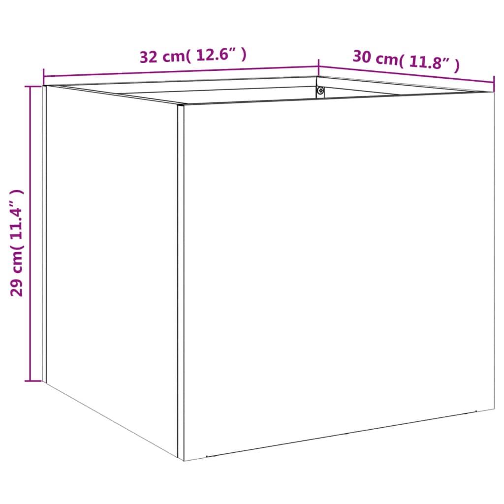 Vaso/floreira 32x30x29 cm aço laminado a frio branco