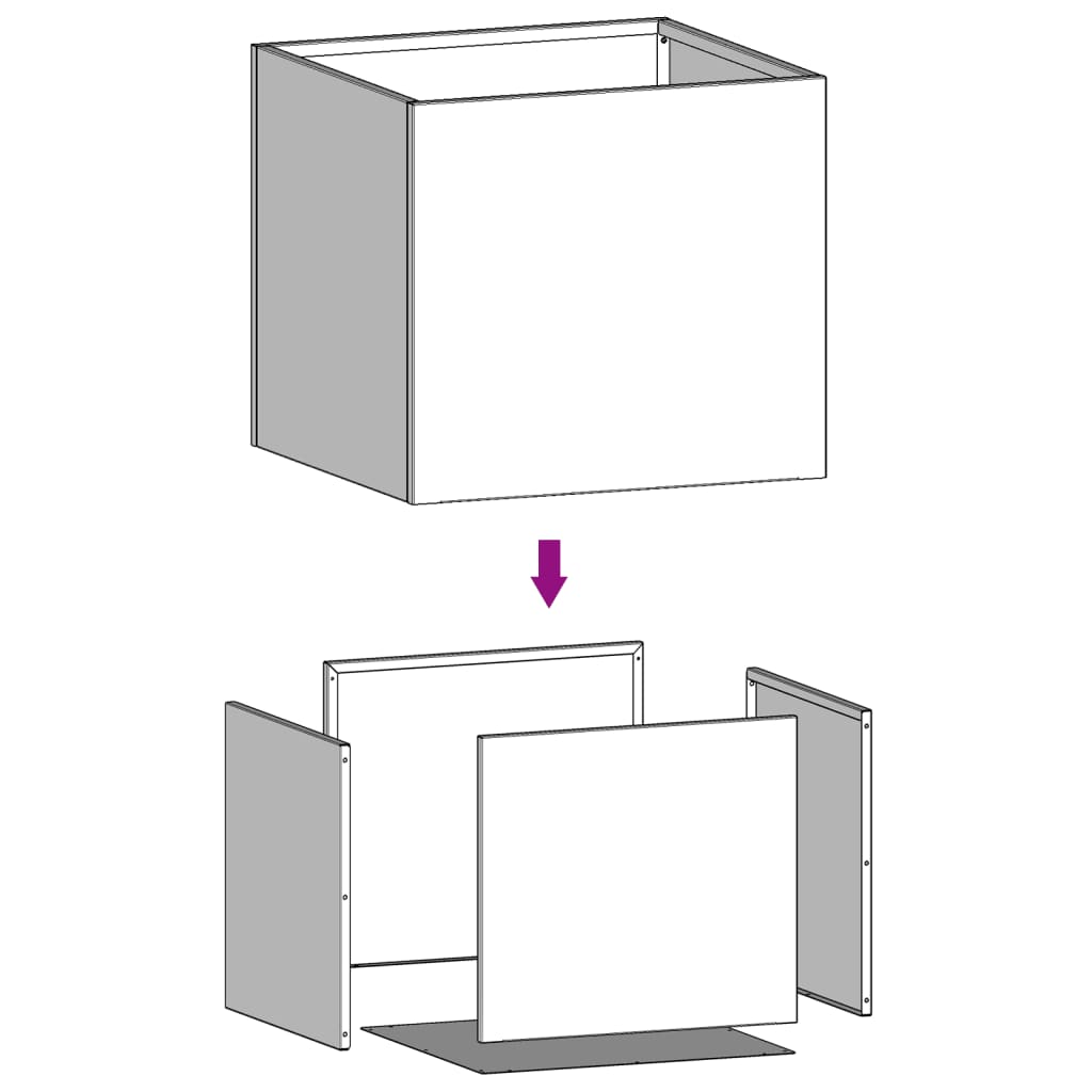 Vasos/floreiras 2 pcs 32x30x29 cm aço laminado a frio antracite